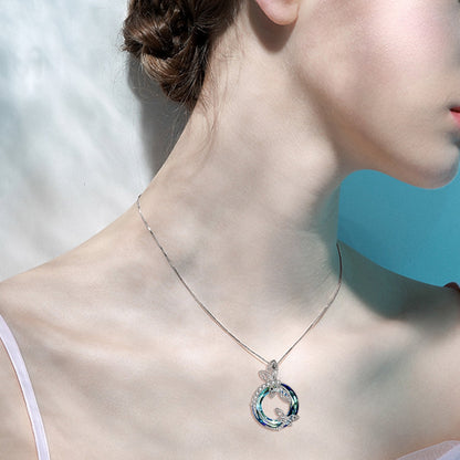 Sterling Silver Dragonfly Necklace Blue Crystal Birthday Anniversary Mothers Valentines Day Gifts for Women